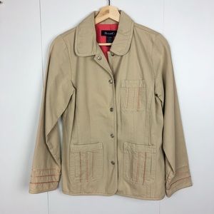 DENIM & CO Khaki Embroidered Jacket Size XS